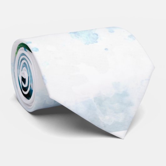 Waterverf Mountains Stropdas (Opgerold)