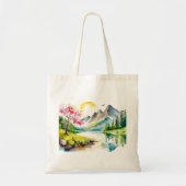 Waterverf Mountains Tote Bag (Voorkant)