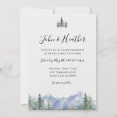 Waterverf Mountains Wedding Invitation Kaart (Voorkant)