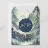 Waterverf Mountains Wedding Kaart (Achterkant)