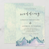 Waterverf Mountains Wedding Kaart (Voorkant / Achterkant)