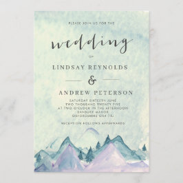 Waterverf Mountains Wedding Kaart