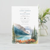 Waterverf Mountains Wildflower bruiloft Kaart (Staand voorkant)