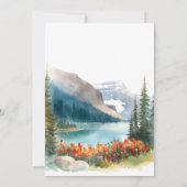 Waterverf Mountains Wildflower bruiloft Kaart (Achterkant)