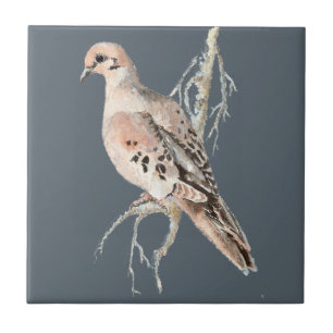 Waterverf Mourning Dove Bird Wildlife Natuur art Tegeltje