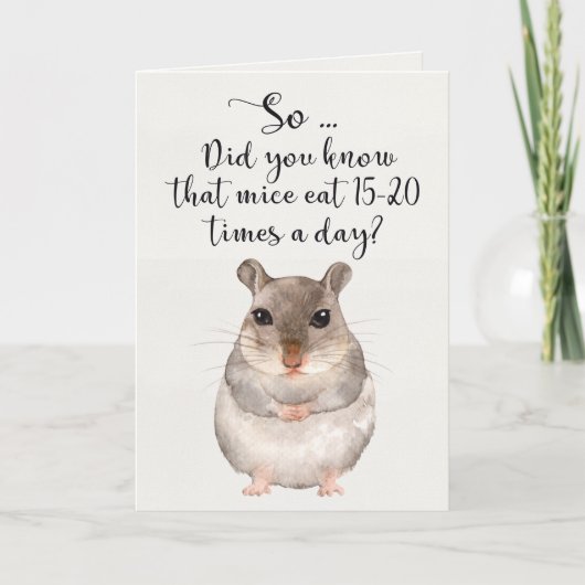 Waterverf Mouse Humor Happy Birthday Kaart (Voorkant)