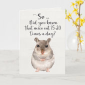 Waterverf Mouse Humor Happy Birthday Kaart (Gele Bloem)