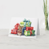 Waterverf Mouse met kerstcadeaus Kaart (Voorkant)
