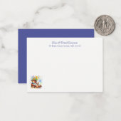 Waterverf Mouse met Wildflower Boot Notitiekaartje (Voorkant / Achterkant in situ)