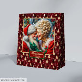 Waterverf Mr. & Mrs Claus Kersttas Medium Cadeauzakje