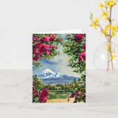 Waterverf Mt Hoot en rozen aanpasbaar Kaart (Gele Bloem)