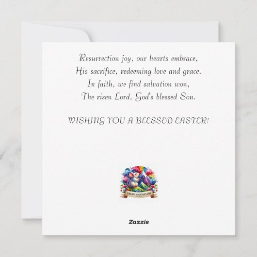 Waterverf Muis en vlinder Psalmen Pasen Feestdagenkaart (Achterkant)