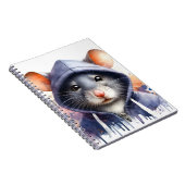 Waterverf Muis in Dark Hoodie Splash Art Notitieboek (Rechterzijde)
