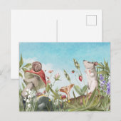 Waterverf muis in Field Cottcore Briefkaart (Voorkant / Achterkant)