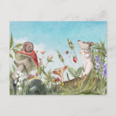 Waterverf muis in Field Cottcore Briefkaart (Voorkant)