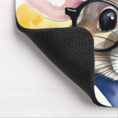 Waterverf muis met bril muismat (Hoek)