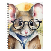 Waterverf muis met bril notitieboek (Voorkant)