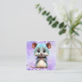 Waterverf-muisafbeelding Vierkante Visitekaartje (Staand voorkant)