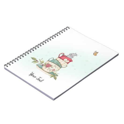 Waterverf  muizen Aangepast groen Notitieboek (Linkerzijde)