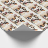 Waterverf muizen cadeaupapier (Hoek)