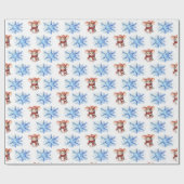 Waterverf Muizen en sneeuwvlokken Cadeaupapier (Vlak)