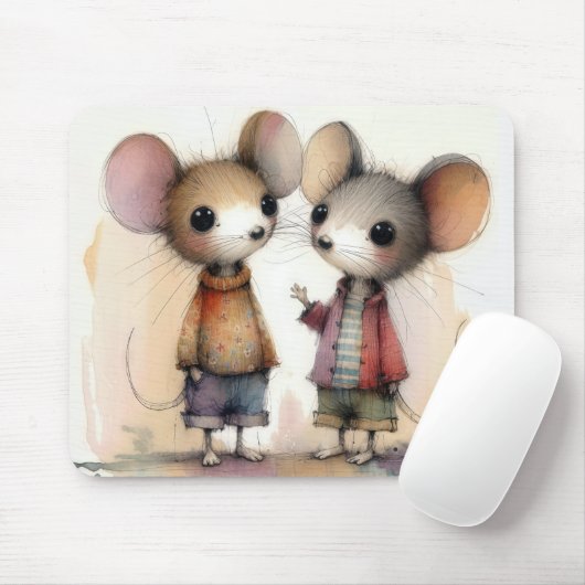 Waterverf muizen muismat (Met muis)