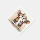 Waterverf muizen servet (Hoek)