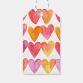 Waterverf Multi-Color Hearts Cadeaulabel (Achterkant)