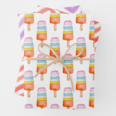 Waterverf Multicolor Popsicle Chevron Inpakpapier Vel (In situ)
