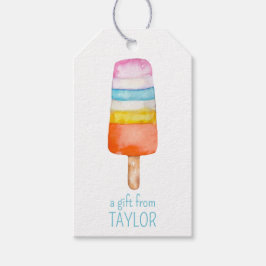 Waterverf Multicolor Popsicle Gift Labels Cadeaulabel