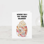 Waterverf Mummie Popcorn Gelukkig Halloween Kaart (Voorkant)
