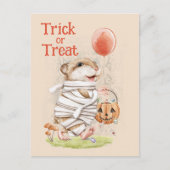 Waterverf Mummy Hamster Halloween Groet Briefkaart (Voorkant)