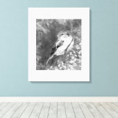 Waterverf Mus Vogel in Bos Canvas Afdruk (Insitu (Houten vloer))