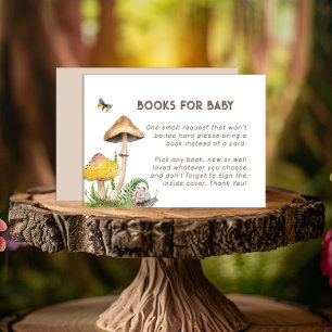 Waterverf Mushroom Baby shower Boeken voor Baby Informatiekaartje