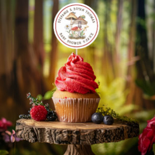 Waterverf Mushroom Baby shower Favor Sticker