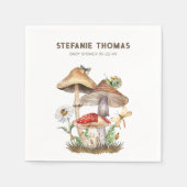 Waterverf Mushroom Baby shower servetten | bos (Voorkant)