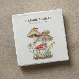Waterverf Mushroom Baby shower servetten | bos