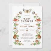 Waterverf Mushroom Baby shower Uitnodiging | Woodl (Voorkant)