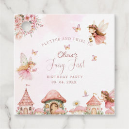 Waterverf Mushroom Fairy 1st Birthday Forest Bedankjes Labels