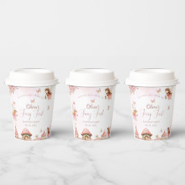 Waterverf Mushroom Fairy 1st Birthday Forest Papieren Bekers