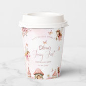 Waterverf Mushroom Fairy 1st Birthday Forest Papieren Bekers (Achterkant)