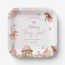 Waterverf Mushroom Fairy 1st Birthday Forest