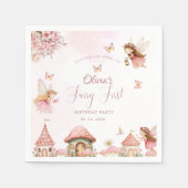 Waterverf Mushroom Fairy 1st Birthday Forest Servet (Voorkant)