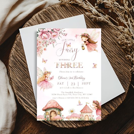 Waterverf Mushroom Fairy 3rd Birthday Forest Kaart