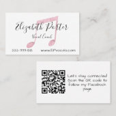 Waterverf Musical Notes Custom QR Code Visitekaartje (Voorkant / Achterkant)
