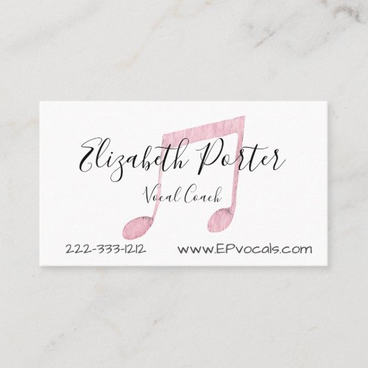 Waterverf Musical Notes Custom QR Code Visitekaartje (Voorkant)