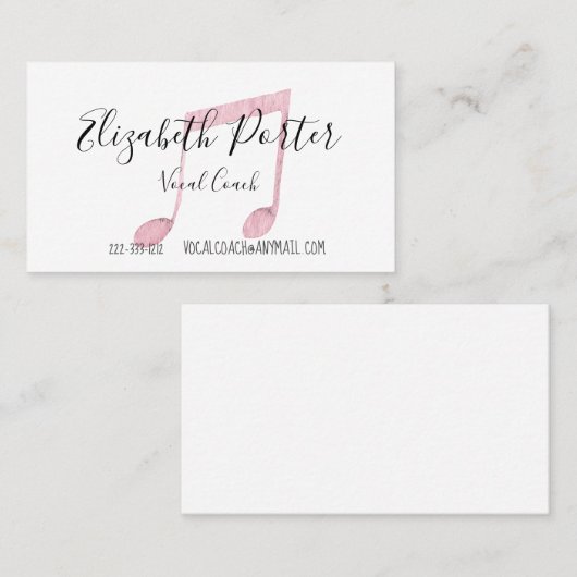 Waterverf Musical Notes Visitekaartje (Voorkant / Achterkant)