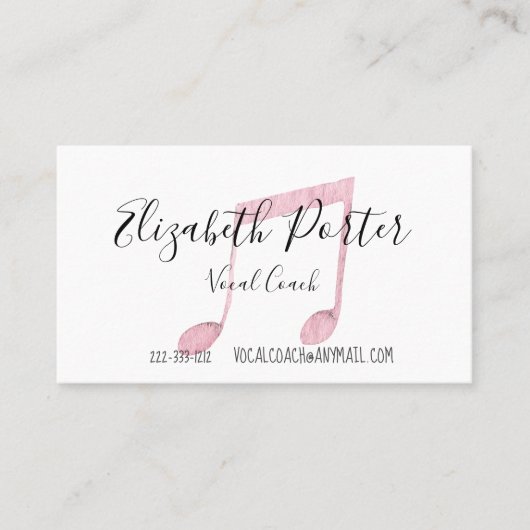 Waterverf Musical Notes Visitekaartje (Voorkant)