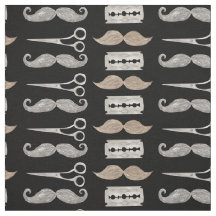 Waterverf Mustache Pattern Barber Shop by Yard