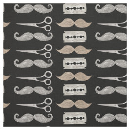 Waterverf Mustache Pattern Barber Shop by Yard Stof